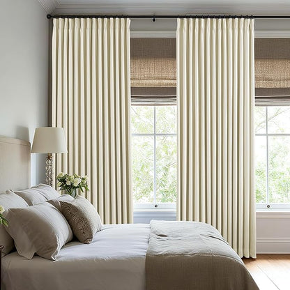 Pinch Pleated Linen Curtains 100% Blackout 84 Inches Long - Image 6