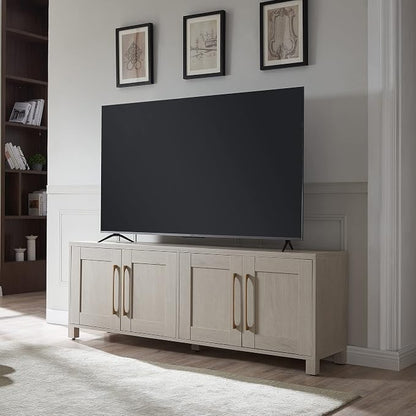 Henn&Hart Rectangular TV Stand for TV's up to 80" in Alder White, TV Stands for - Image 2
