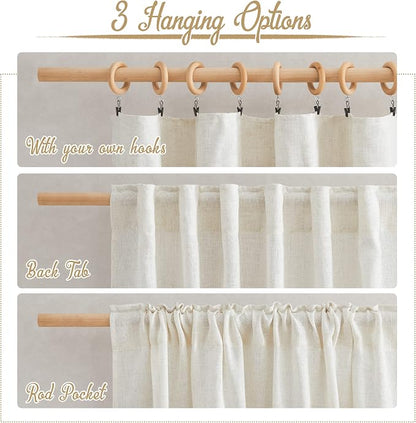 NICETOWN Natural Linen Room Divider Curtains - Image 2