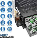 Simple Trending Coffee Pod Holder for K Cups, with 2 Tier Slidng Storage Drawer and Coffee Accessories Holder, 63 Large or 80 Small Capsule Organizer, Black