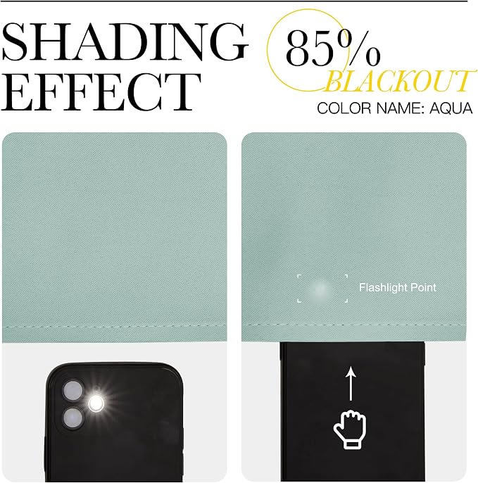 NICETOWN Aqua Blue Room Darkening Curtain Panels - Image 8