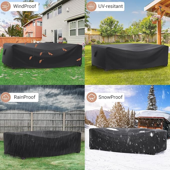 Mrrihand Patio Furniture Set Cover Waterproof, Outdoor Sectional Sofa Set Cover - Image 6