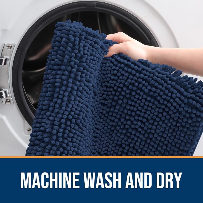 OLANLY Dog Door Mat for Muddy Paws 50x30, Super Absorbent Chenille Mud Mat | - Image 5