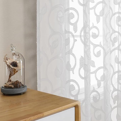 Furman Sheer White Curtains 90 inches Long - Image 6