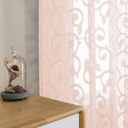 Furman Blush Sheer Curtains 63 inch Length - Image 3