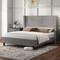 HOWE Queen Size Bed Frame with 50.8" Tall Wingback Headboard, Modern Corduroy by HOWE