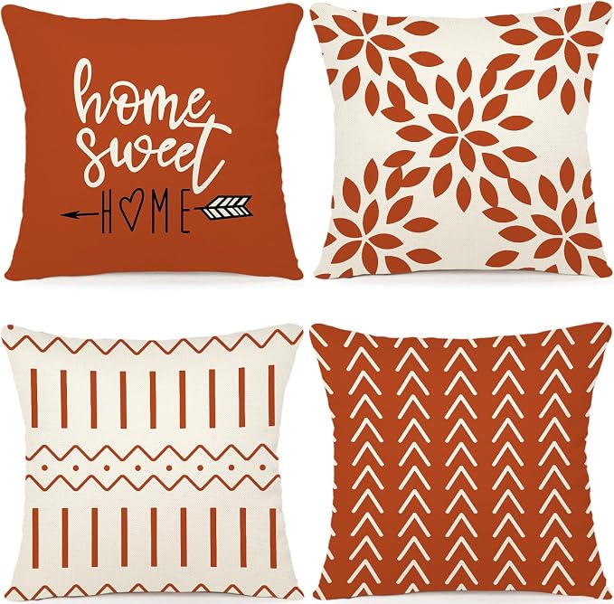 YCOLL Fall Pillow Covers 20x20 Set of 4, Modern Sofa Throw Pillow Cover by PillowCoversExpert