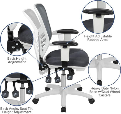 Flash Furniture Nicholas Mid-Back Swivel Office and Gaming Chair, Ergonomic - Image 4