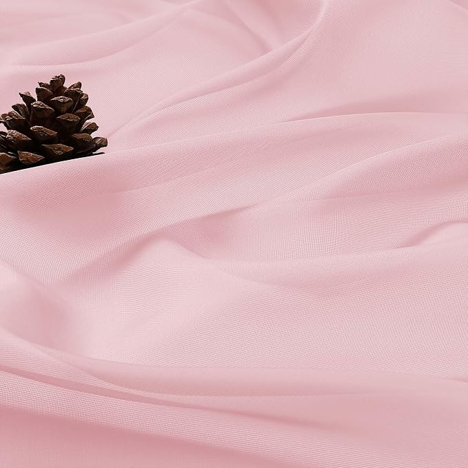 Blush Pink Sheer Curtains 120 Inches Long 2 Panels Set, 59 Inch Extra Wide Soft - Image 5