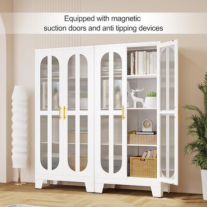 PAOFIN 61.02" Metal Display Storage Cabinet, Tall Kitchen Pantry Cabinets - Image 5