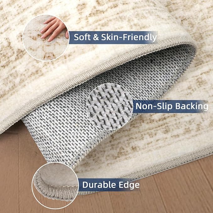 2x5 Washable Runner Rugs，Boho Vintage Rug Runner, Ultra-Thin Kitchen Runner Rug - Image 4