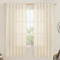 Beige Linen Curtains 72 Inches Long 2 Panels by LAMIT