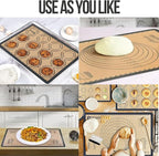 Generic Silicone Baking Mat Set of 6 - Non-Stick, Reusable, Heat Resistant, Gray Color - Perfect for Baking, Cooking, Rolling Dough, and Pastry - Easy to Clean, Durable Kitchen Mats, Multi Sizes