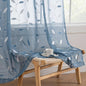 MIULEE Stone Blue Sheer Curtains 2 Panels Leaf Patterned, W52 x L84 | by MIULEE