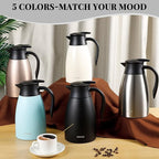 51 Oz Thermal Coffee Carafe, Stainless Steel Insulated Vacuum coffee crafts to keep coffee hot, 1.5 Liter Tea Water Coffee and Beverage Dispenser (Black)