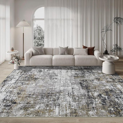 9x12 Area Rugs for Living Room Bedroom Dining Room Washable Black Gold | Soft - Image 9