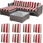 CALBODE 8 Pcs Stretch Outdoor Seat Cushion Covers, Washable Striped Chair Seat by CALBODE