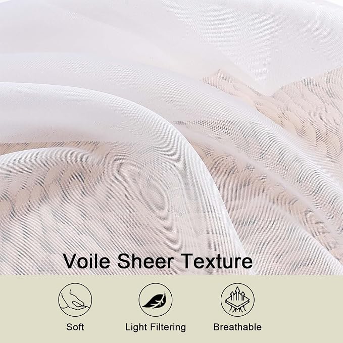 Extra Long Sheer White Curtains - Image 3