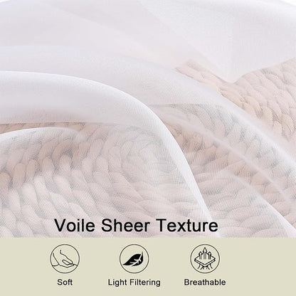 Extra Long Sheer White Curtains - Image 4