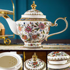 ACMLIFE Fine Bone China Tea Set, British Vintage China Set for Adults 24K Gold, Afternoon Cups and Saucers for Women Tea Party or Gift Giving (Pink and Gold)