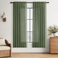 Forest Green Linen Curtains for Living Room 72 Inches Long Light Filtering Semi by Nanspring