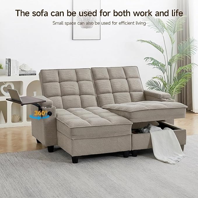 Auvsoce 71" Chaise Lounge Chair Indoor, Convertible Sleeper Sofa Bed - Image 6