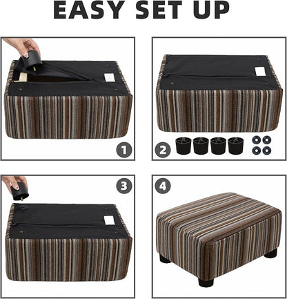 CAROLMADE Small Foot Stool Ottoman Footstool - Image 7
