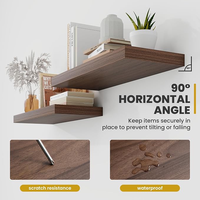Acovy 16 Inch Floating Shelves, 9.3" Deep Floating Shelf Wall Mounted, Rustic - Image 7