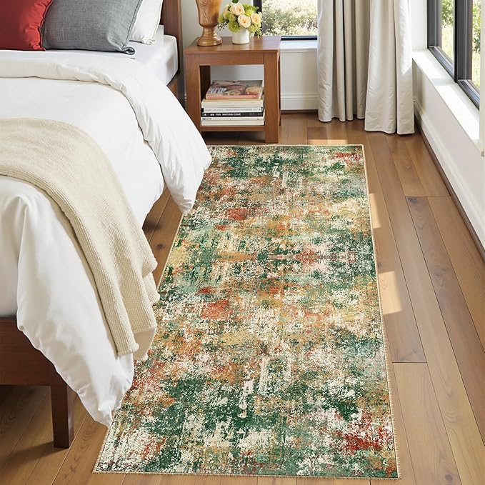 RELEANY Washable Runner 2'x8' Abstract Area Rug - Image 5