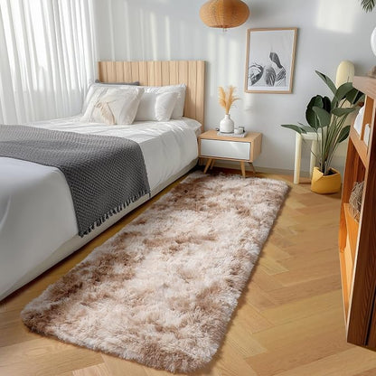 Runner Rugs for Bedroom Living Room, 2x6 Tie-Dyed Beige Hallway Area Rug | - Image 4