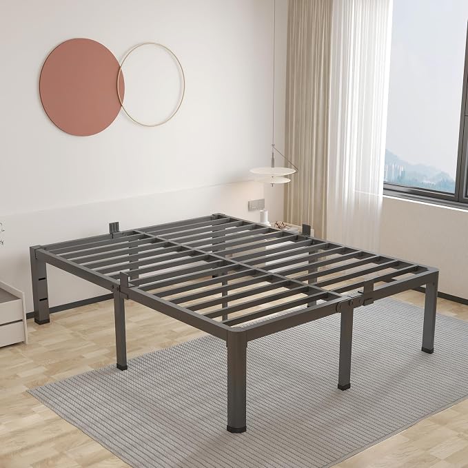ROIL 12 inch King Size Bed Frame Metal Platform No Box Spring Needed - Image 9