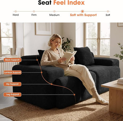 83.5" Boneless Loveseat Couch, Cloud Comfy Couches - Image 7