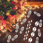 Christmas Stencils 12” Christmas Santa Footprint Stencils Reusable Reindeer Elf Santa Shoe Stencil Holiday Drawing Templates for Floor Porch Wood Sign Decor