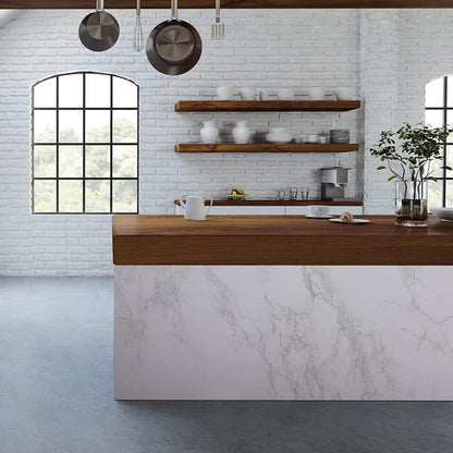 practicalWs Glossy Marble Contact Paper Granite White/Grey Kitchen Countertop - Image 4