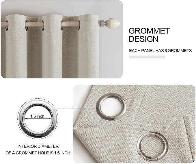 MIULEE 100% Blackout Linen Curtains - Image 4