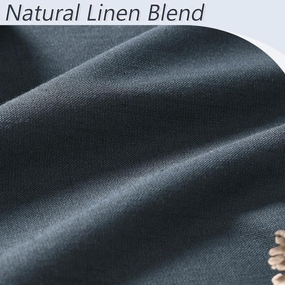100% Blackout Linen Curtains 90 Inch Length 2 Panels Set - Image 3