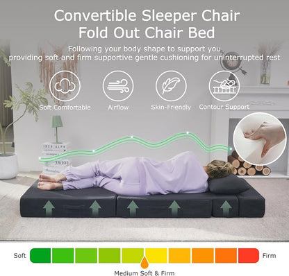 Folding Sofa Bed, 4 in 1 Convertible Sleeper Chair - Image 3