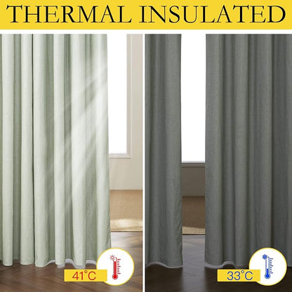 NICETOWN 100% Blackout Linen Curtains - Image 2