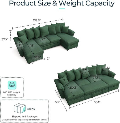 LINSY HOME Oversized Sectional Sleeper Sofa - Image 2