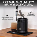 Zulay Nitro Cold Brew Maker - Nitro Cold Brew Keg with Pressure Relieving Valve & Creamer Faucet - Gift for Coffee Lovers - Nitro Cold Brew Coffee Maker for Home - Collapsible Funnel & Drip Mat