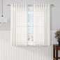 Beige White Kitchen Cafe Sheer Curtains 54 Inch Long 2 Panel Back Tab Linen by Nanspring