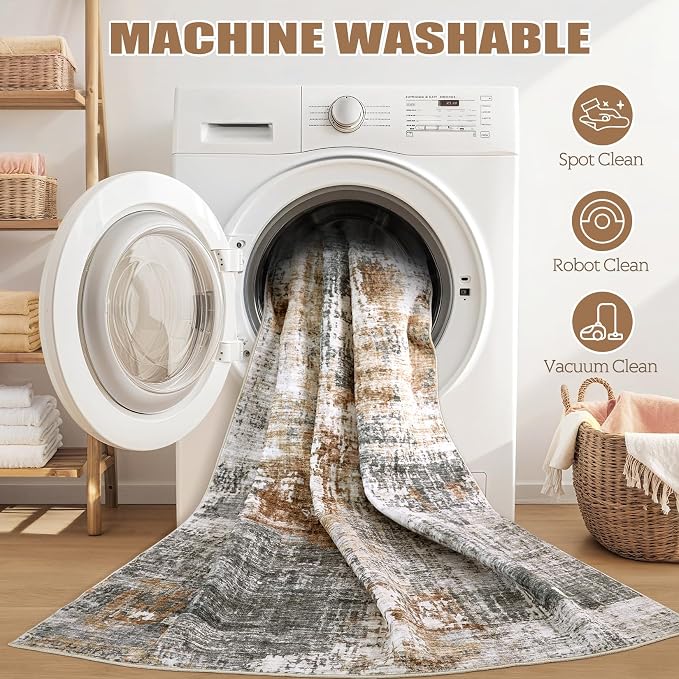 DMOYEST Washable Area Rug: 3x5 ft Abstract Small Rugs - Image 6