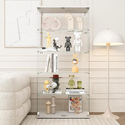 FLYMUHJIA Curio Cabinets with Tempered Glass Doors by FLYMUHJIA