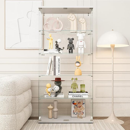 FLYMUHJIA Curio Cabinets with Tempered Glass Doors by FLYMUHJIA