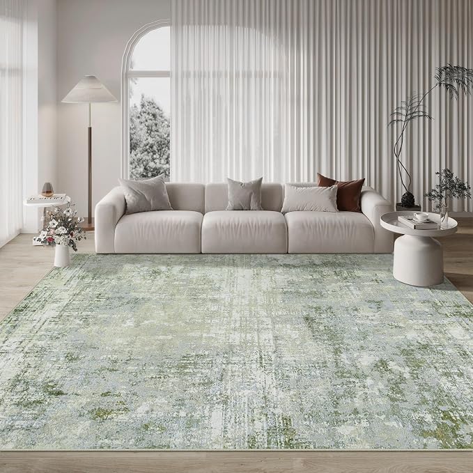 Aelenmu 9x12 Area Rugs for Living Room Bedroom Dining Room Washable Green | - Image 9