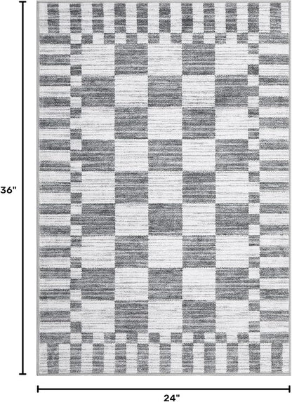 GarveeHome Checkered Washable 2x3 Rug Small Area Rugs Non-Slip - Image 2