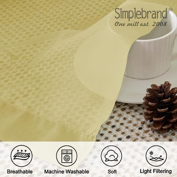 Simplebrand Yellow Sheer Curtains 84 Inches Long, Light Filtering Rod Pocket - Image 7