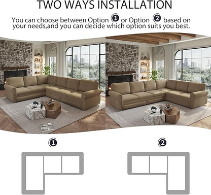 118" L-Shaped Sleeper Couch Bed - Image 5