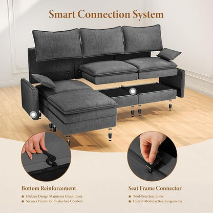 Vesgantti 108" Modular Sectional Sofa, Comfy Cloud Couch - Image 5