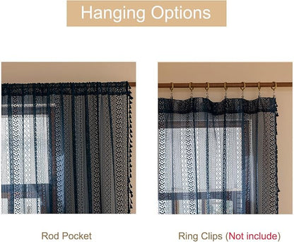 Sutuo Home Sheer Boho Curtains 63 Inch Length - Image 5